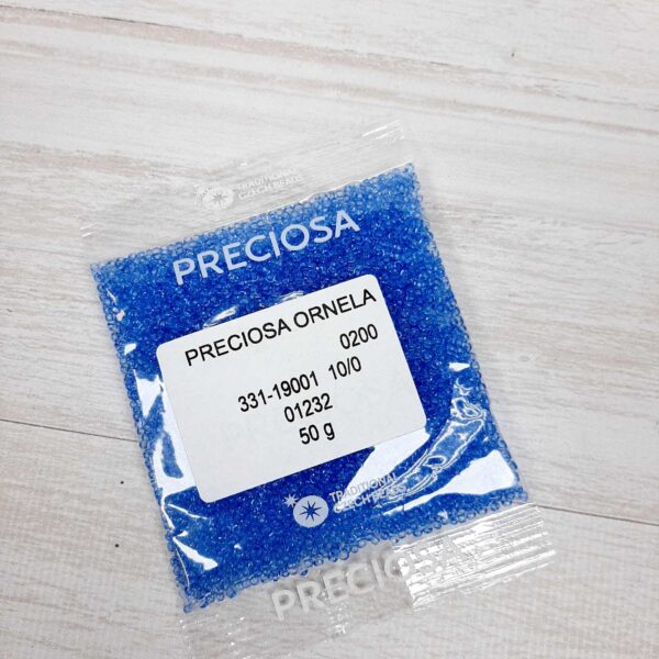 Бісер 01232 (10803) Preсiosa 10/0 синьо-блакитний прозорий 25г