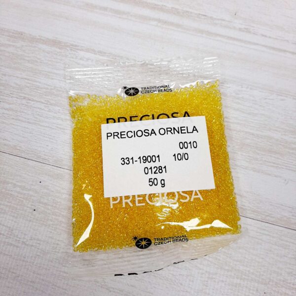 Бісер 01281 (10805) Preciosa 10/0 свiтло-жовтий прозорий 25г