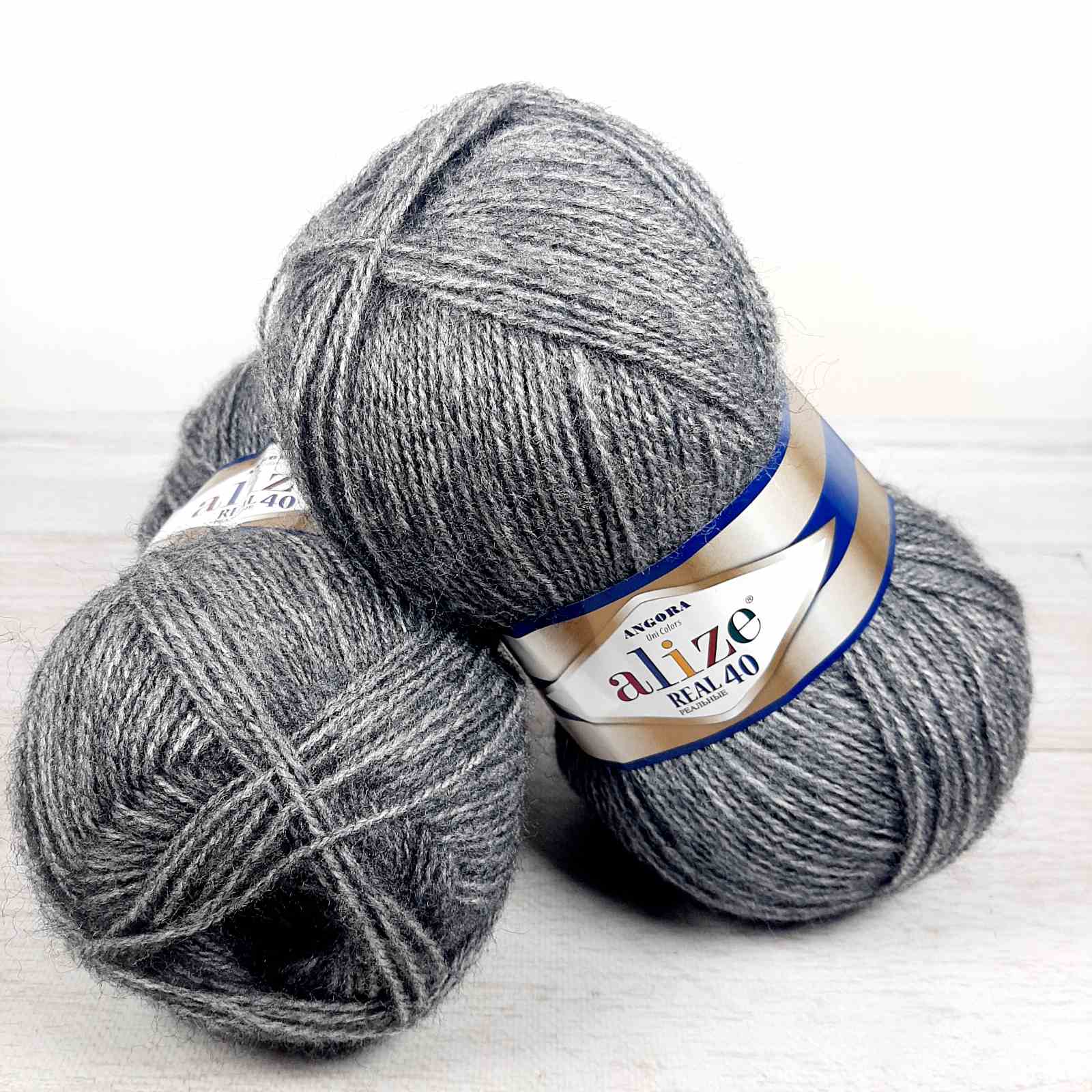 Алізе Ангора Реал 40 (Alize Angora Real) 100г/480м 182 сірий меланж