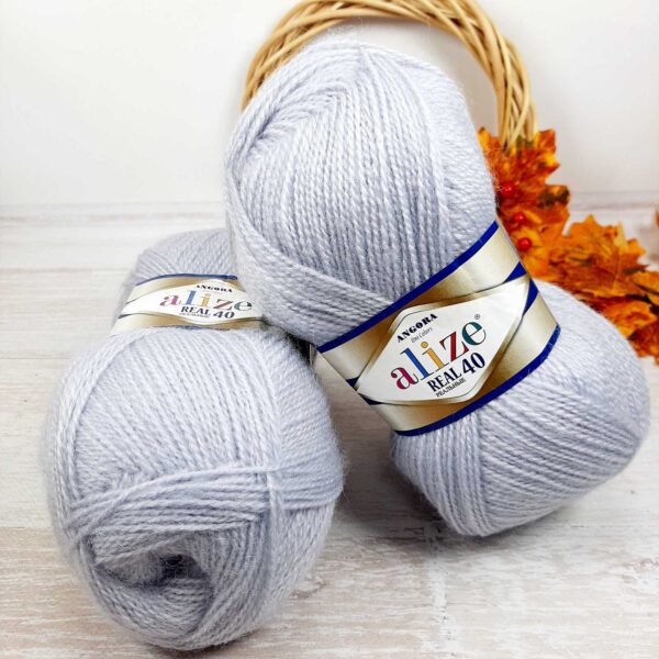 Алізе Ангора Реал 40 (Alize Angora Real) 100г/480м 052 світлий сірий
