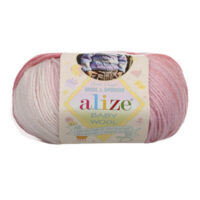 Алізе Бебі вулл Батік (Alize Baby Wool Batik) 50г/175м 3565 рожево-білий