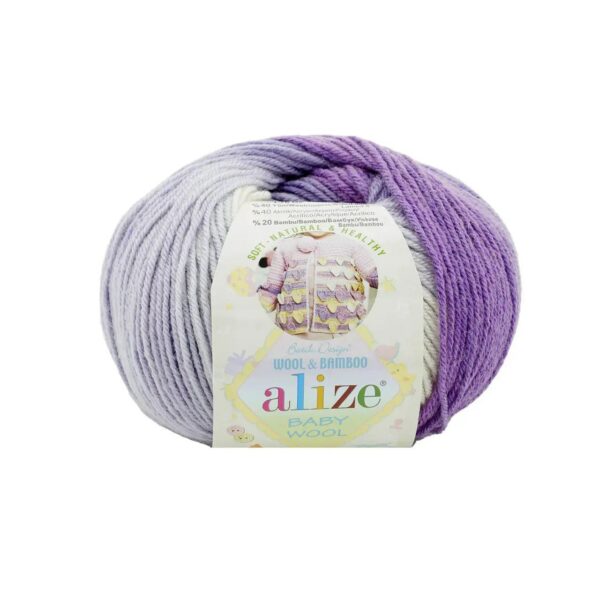 Алізе Бебі вулл Батік (Alize Baby Wool Batik) 50г/175м 2167 фіолет