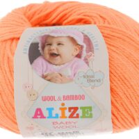 Алізе Бебі вулл (Alize Baby Wool) 50г/175м 654 оранжевий неон