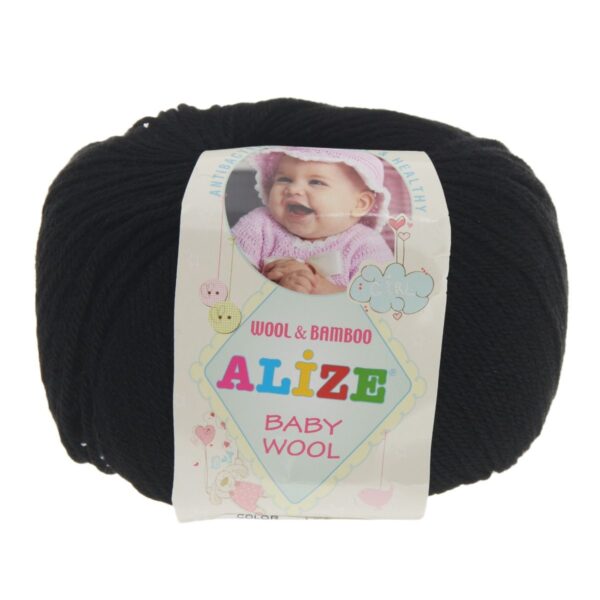Алізе Бебі вулл (Alize Baby Wool) 50г/175м 060 чорний