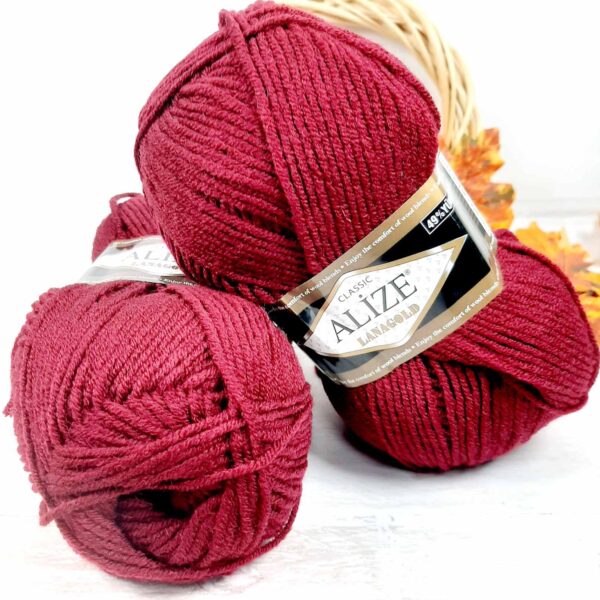 Алізе Ланаголд Класік (Alize LanaGold Classic) 100г/240м 057 бордо