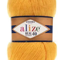 Алізе Ангора Реал 40 Плюс (Alize Angora Real 40 Plus) 100г/225м 216 жовтий