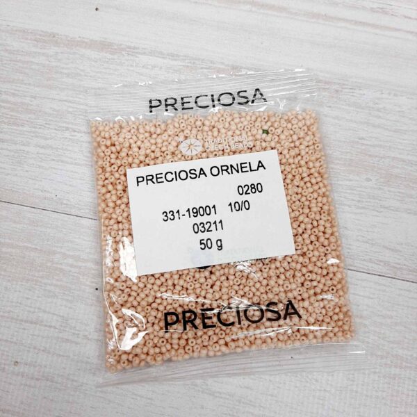 Бісер 03211 (242) Preсiosa 10/0 молочна пастель натуральний 25г
