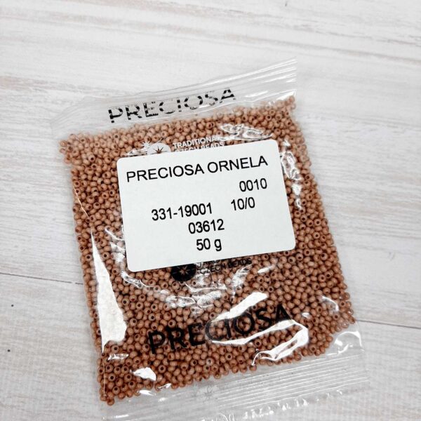 Бісер 03612 Preсiosa 10/0 припорошений кавовий 25г