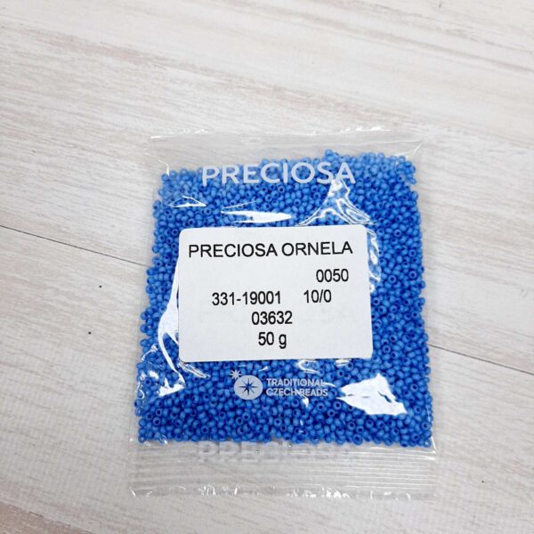Бісер 03632 Preсiosa 10/0 небесно-блакитний натуральний 25г