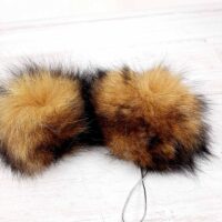 Помпон Песец 12-14см коричнево-черный