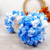 Алізе Пуффі Файн (Alize Puffy Fine Color) 100г/14м 6371 біло-блакитний