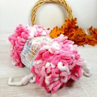 Алізе Пуффі Файн (Alize Puffy Fine Color) 100г/14м 6383 рожево-білий