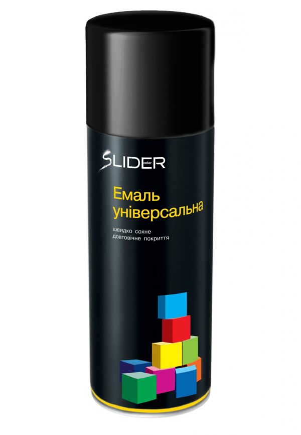 Емаль універсальна 9005 чорний глянець 400мл Slider color