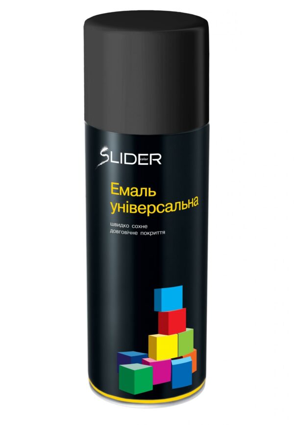 Емаль універсальна 9005 чорна матова 400мл Slider color