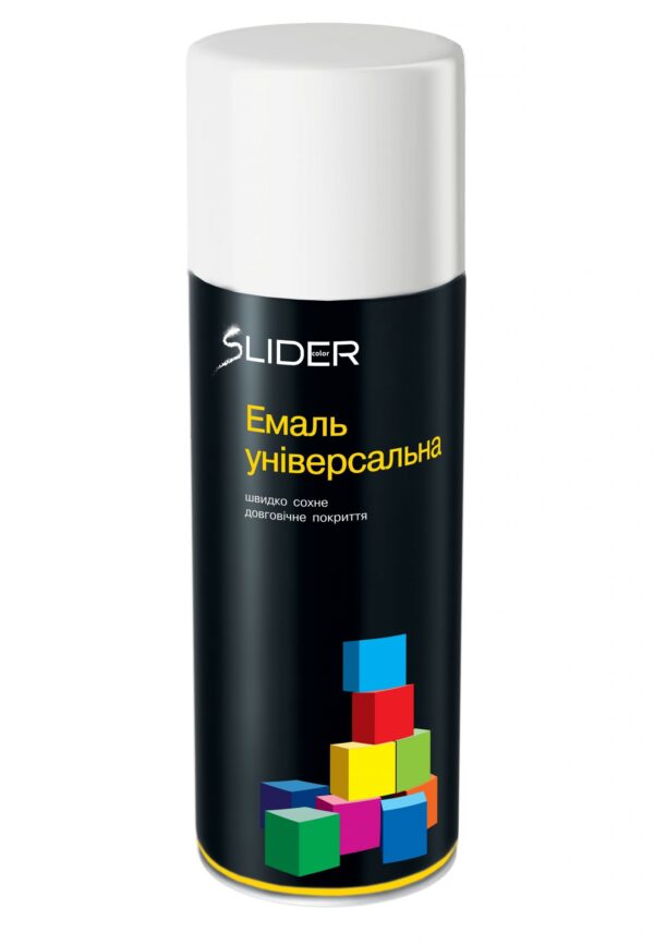Емаль універсальна 9010 білий глянець 400мл Slider color