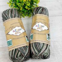 Алізе Супервош Комфорт Артисан 100 (Alize Superwash Comfort Artisan) 100г/420м 9014 чорно-зелений