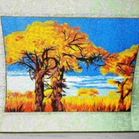 Китайська вишивка гладдю Осінній ліс 30*40см