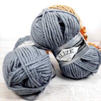 Алізе Суперлана Максі (Alize Superlana maxi) 100г/100м 087 темно-сірий