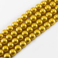 Жемчуг Стекло Глянец Круглые 6мм Темное золото