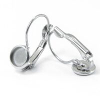 Швензы Нержавеющая сталь Круглая Основа под Кабошон 19*10мм Платина 2шт