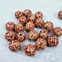 Намистини Дерев'яні Круглі Принт Сієна 20*18мм 50г