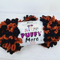 Алізе Пуффі Море (Alize Puffy More) 150г/11.5м 6262 чорно-теракотовий