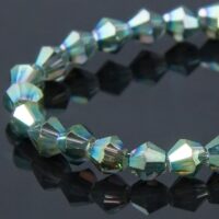 Бусины Стекло Гальваника Граненые Биконус 3*3 мм Чирок