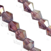 Бусины Стекло Гальваника Граненые Биконус 4*4мм Сливовый