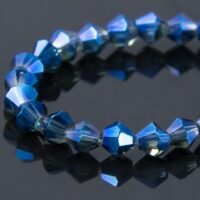 Бусины Стекло Гальваника Граненые Биконус 3*3 мм Синий