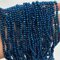 Намистини Рондель 4*3мм 110шт Синій гальваніка АБ БХ348
