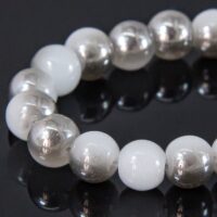 Бусины Стекло Гальваника Круглые 5.5*6*6.5мм Серый