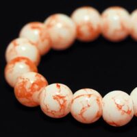 Бусины Стекло Окрашенные Мрамор Круглые 6мм Оранжевый