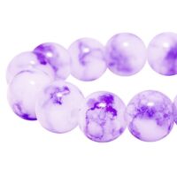 Бусины Стекло Окрашенные Мрамор круглые 6мм Сиреневый
