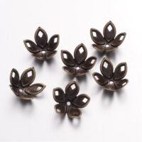 Шапочки для Бусин, метал. цветок 18*8мм бронза 20шт