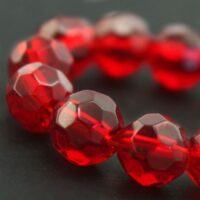 Бусины Стекло граненые кругл прозрач 6мм Красный