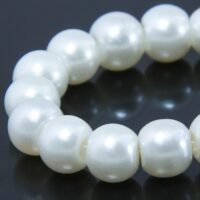 Бусины Стекло Имитация Нефрит Круглые 6мм Слоновая кость