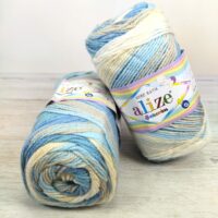 Алізе Шекерім Батік (Alize Sekerim Batik) 100г/320м 4398 жовто-блакитний