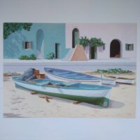 Арт постер репродукция Salvo "Porticciolo di paese" 35*50см