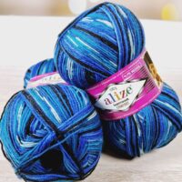 Алізе Супервош Комфорт Сокс 100 (Alize Superwash Comfort Socks) 100г/420м 4446 синьо-чорний