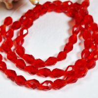 Скло крапля 4*6мм 60-63шт з переливом червона прозора d46038ab