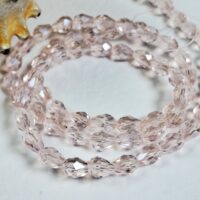 Скло крапля 4*6мм 63-65шт з переливом яскраво рожева матова d46054-2ab