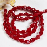 Скло крапля 4*6мм 63-65шт свiтло червона матова d46080