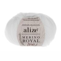 Алізе Меріно роял Файн (Alize Merino Royal Fine) 50г/175м 055 білий