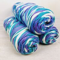 Сток акрил меланж 100г/190м синьо-біло-фіолетовий