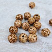 Намистини Дерев'яні Круглі Принт Шоколад 20*18мм 50г