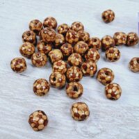 Намистини Дерев'яні Круглі Принт Коричневий 13мм 50г