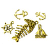 Кулоны Морские Микс 10шт Антическое золото