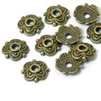 Шапочки для Бусин, Цветок, 8мм Бронза, 50шт