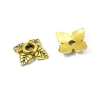 Шапочки для Бусин Цветок 6*6*2мм Античное Золото