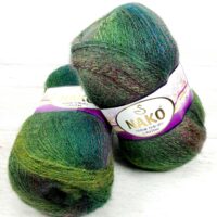 Нако Мохер Делікат КолорФлав (NAKO Mohair Delicate Colorflow) 100г/500м 7130 зелено-рудий